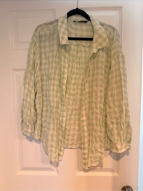 Zara Gingham Button Down